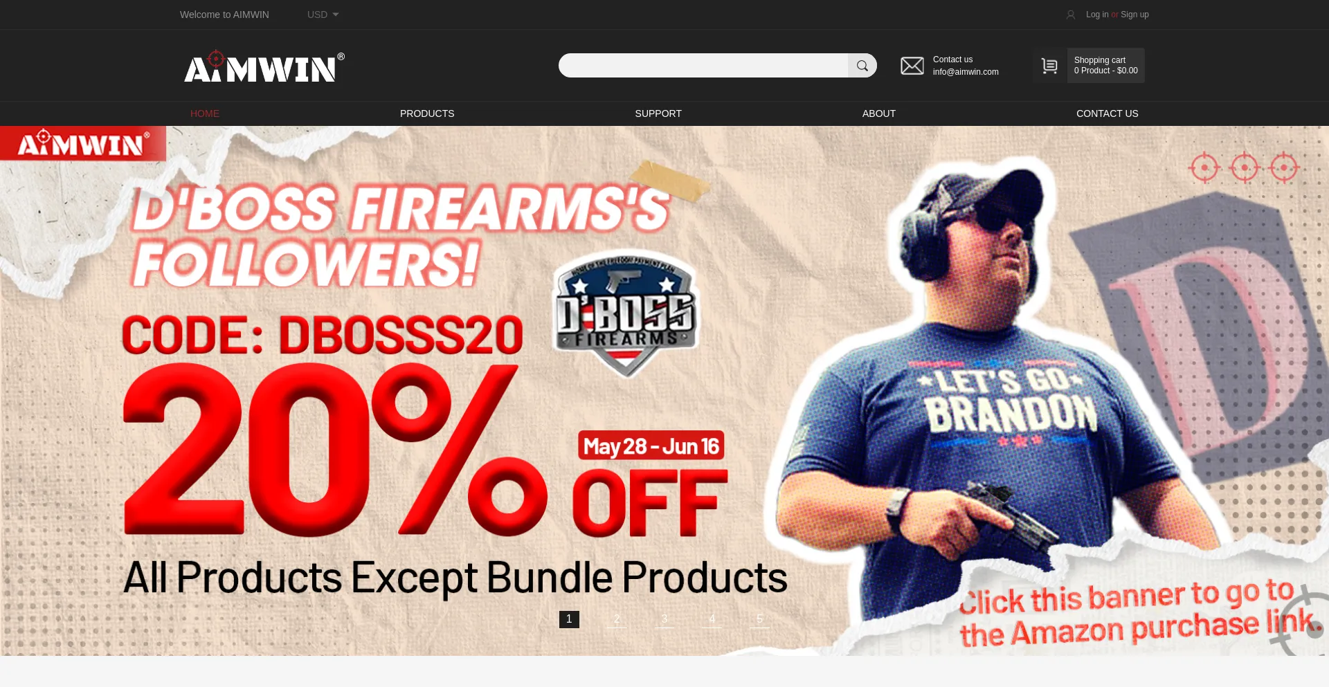 Website screenshot of Aimwin.com