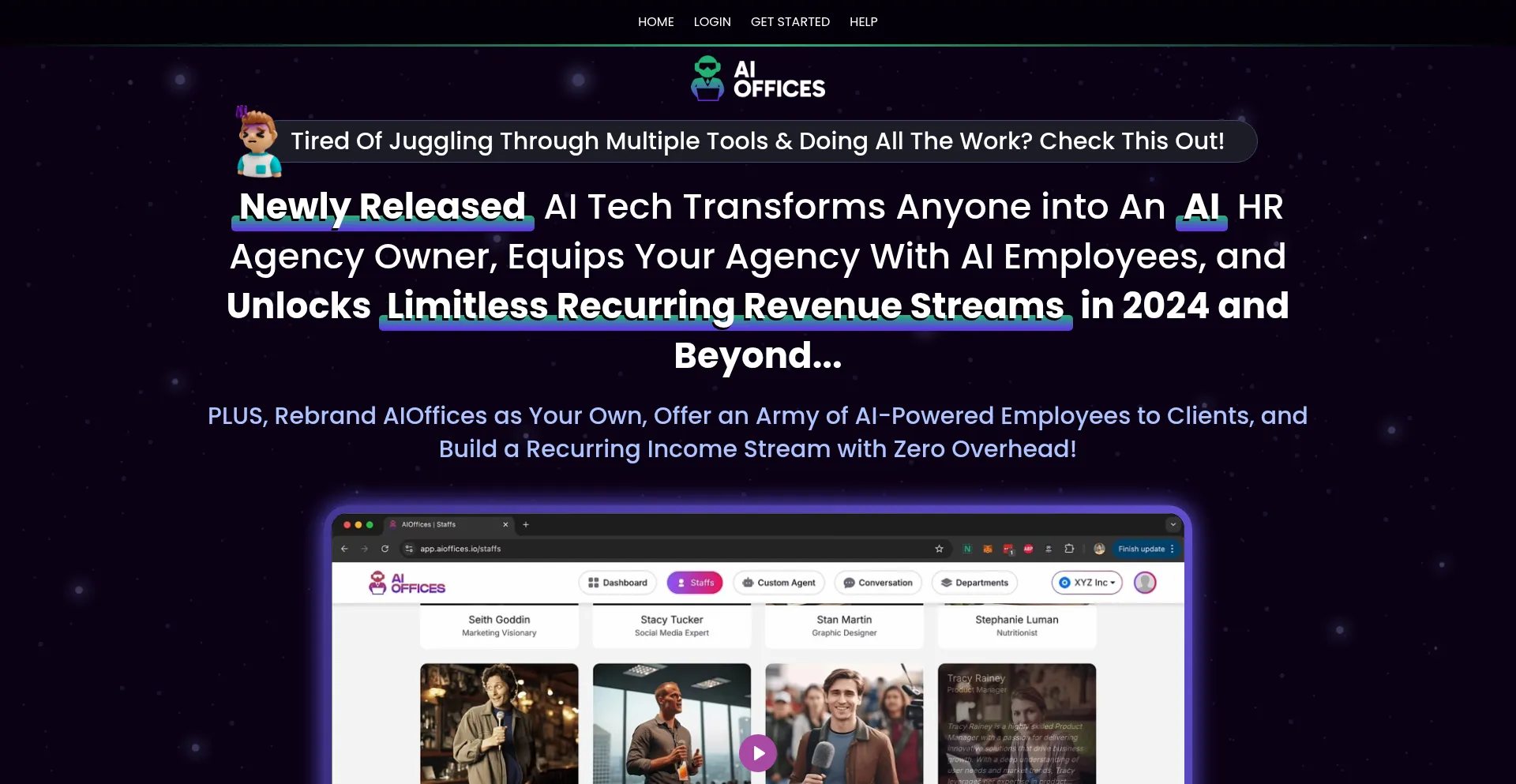 Website screenshot of Aioffices.io