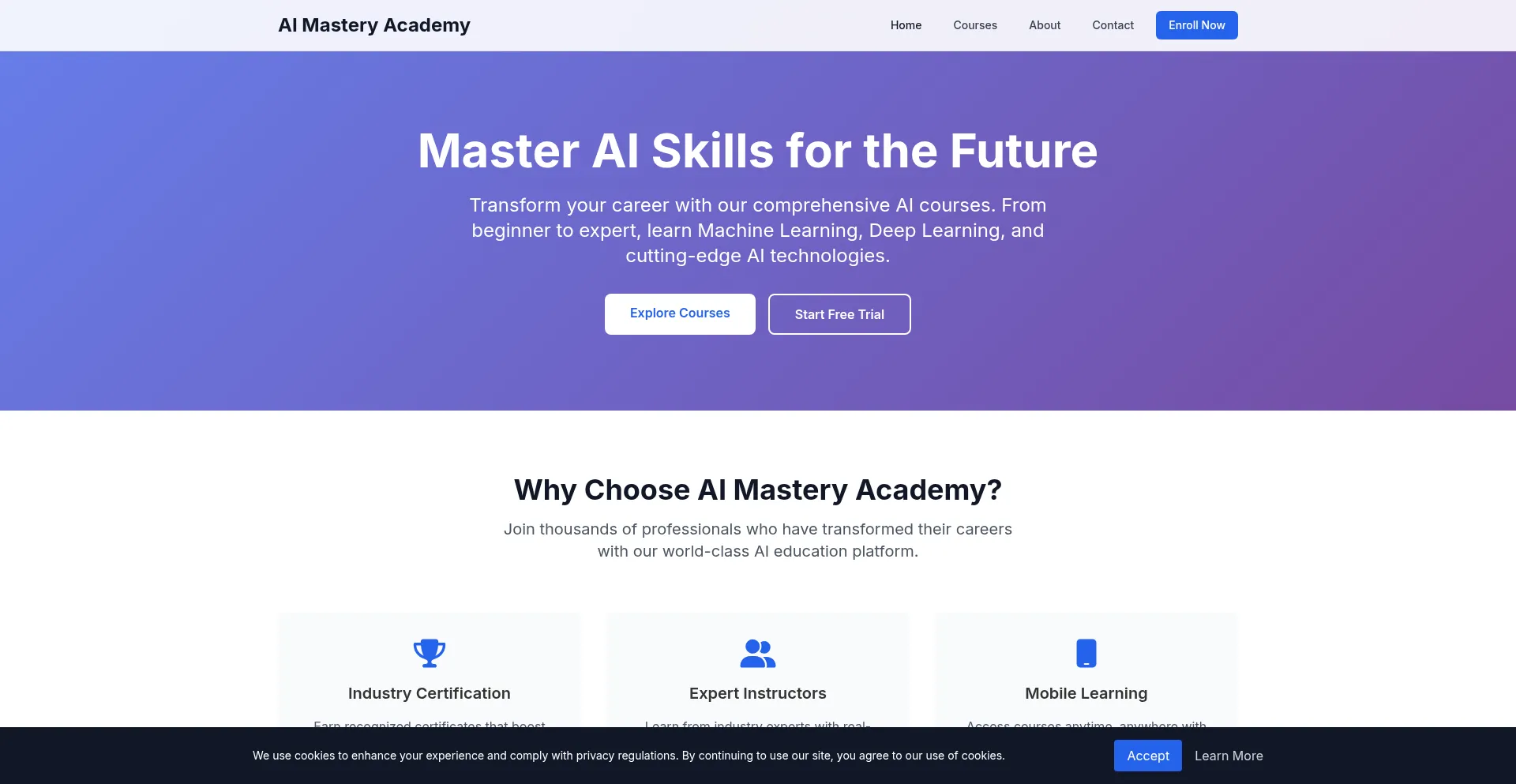 Website screenshot of Aipowerclass.com