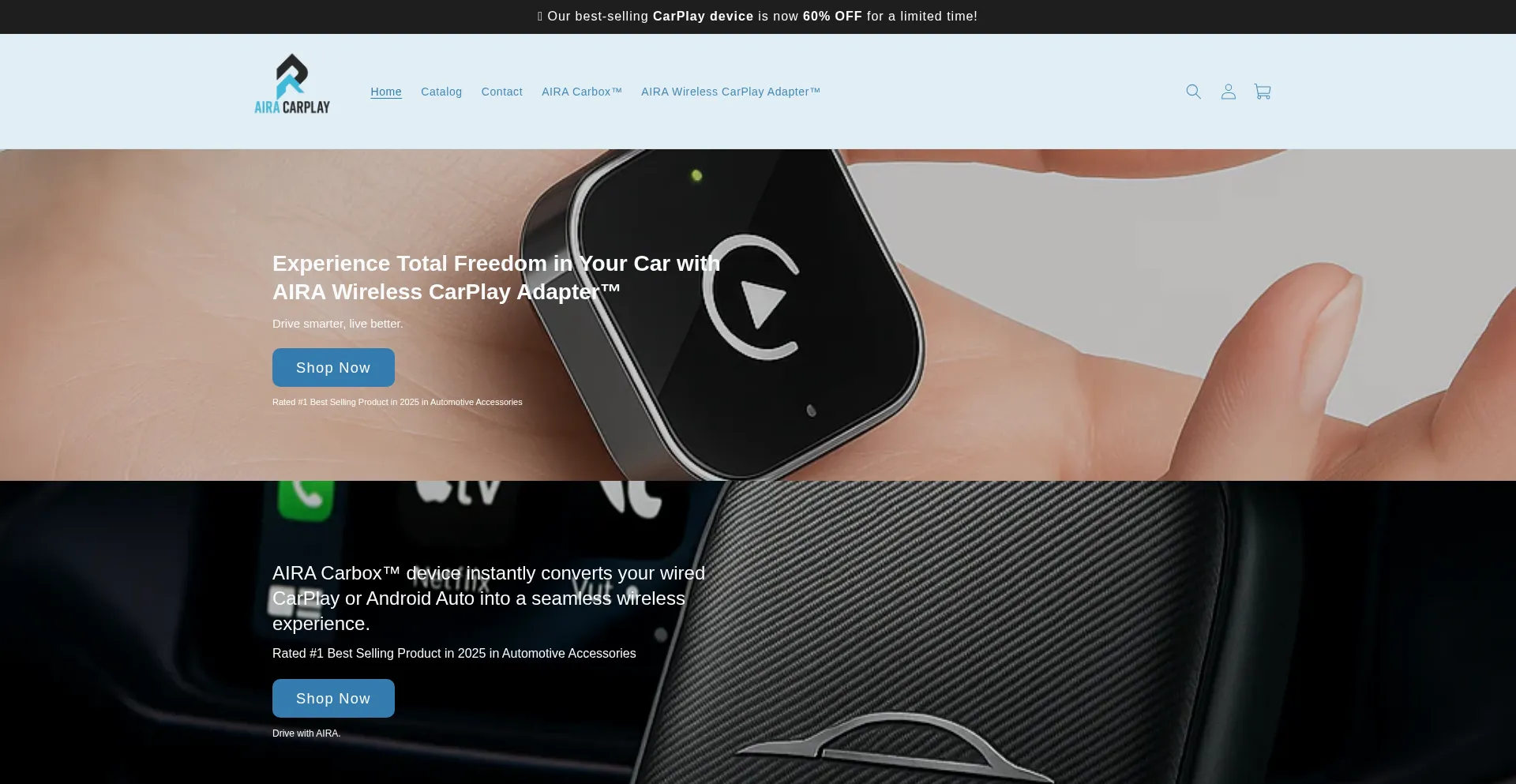 Website screenshot of Airacarplay.com