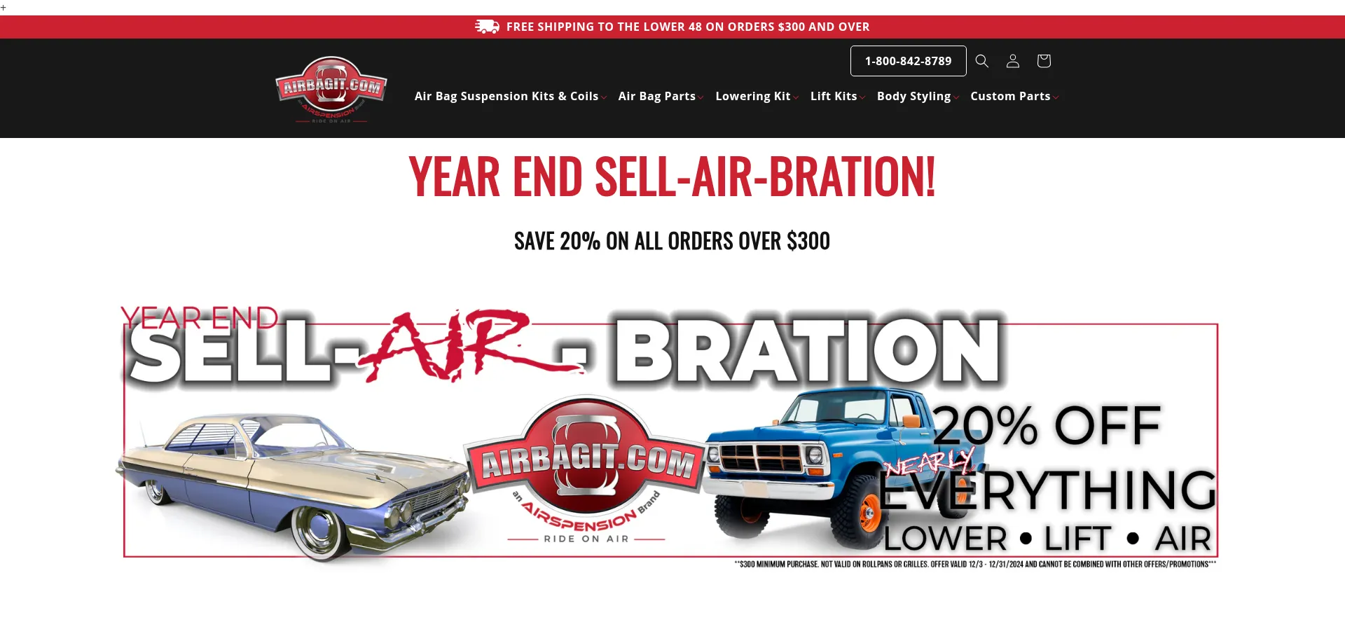 Website screenshot of Airbagit.com