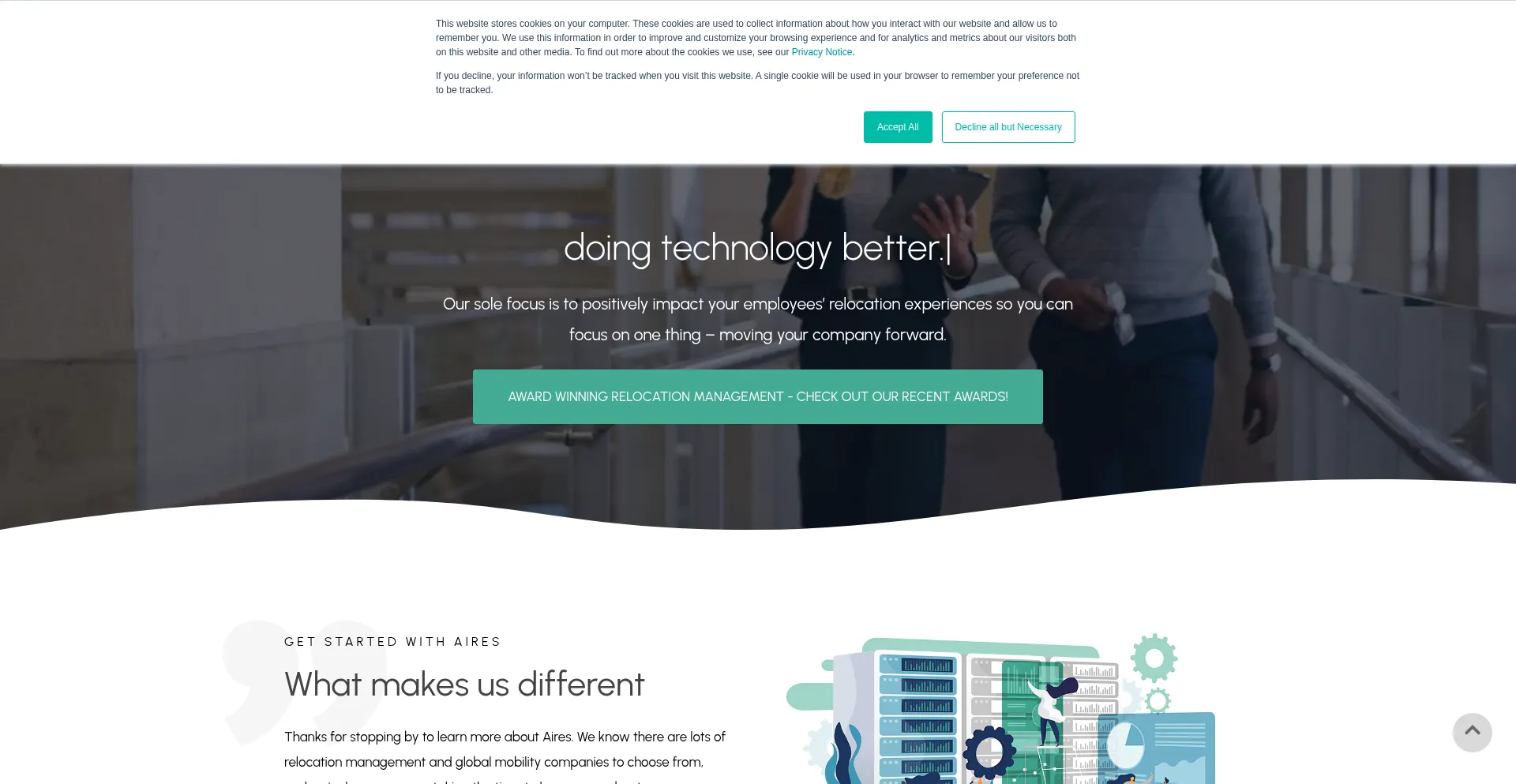 Website screenshot of Aires.com