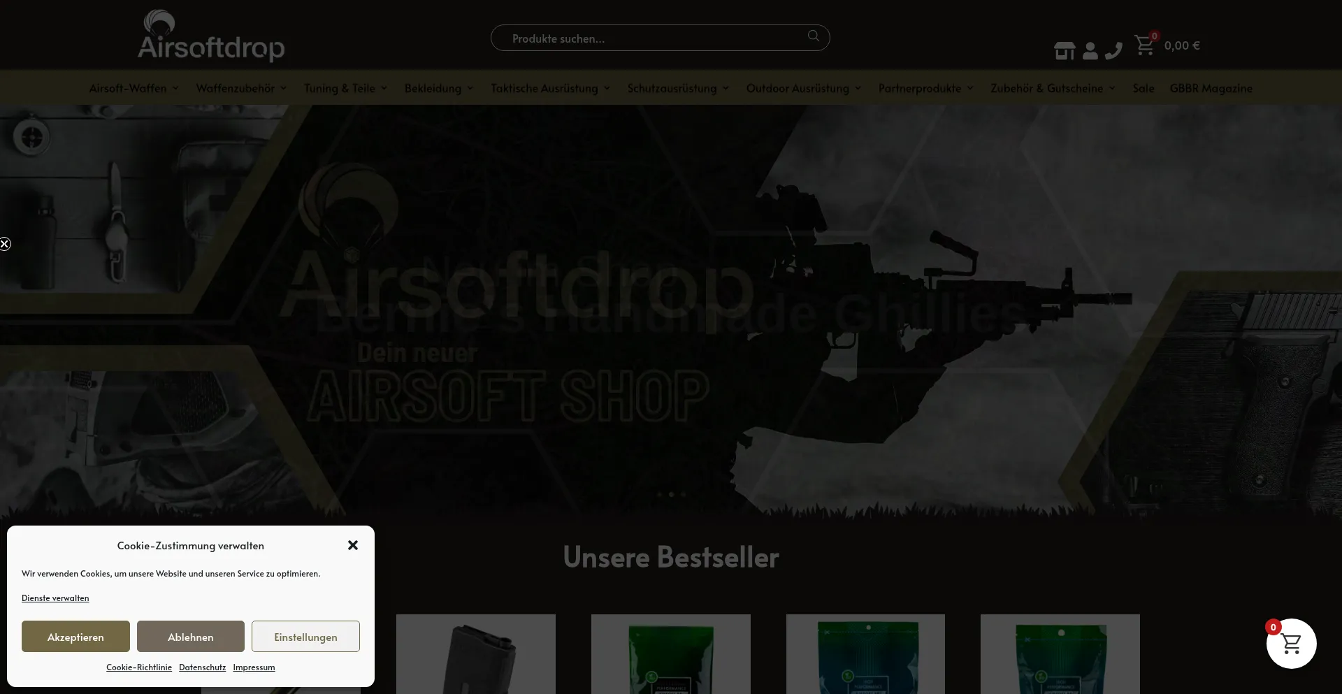 Website screenshot of Airsoftdrop.de