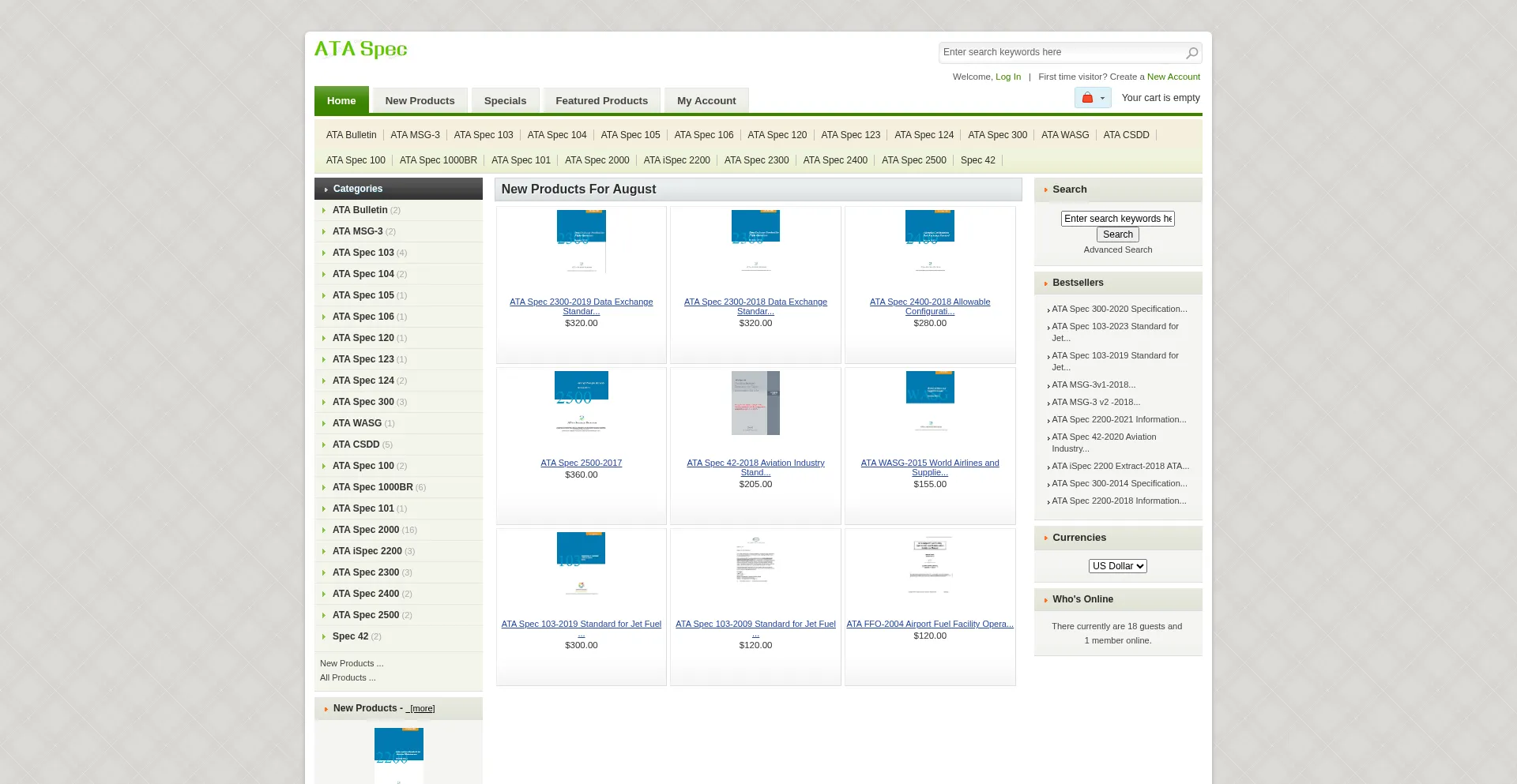Website screenshot of Airspecs.org