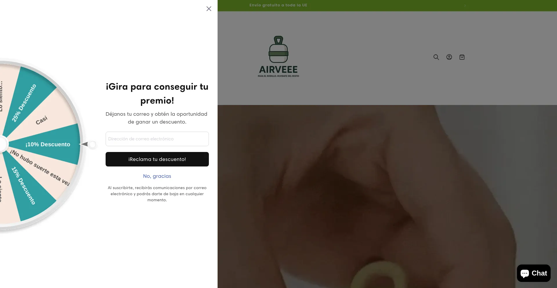 Website screenshot of Airveee.com