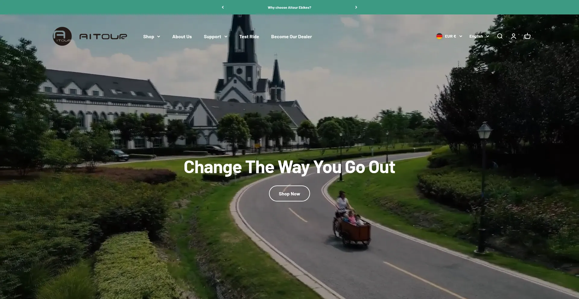 Website screenshot of Aitourebikes.com