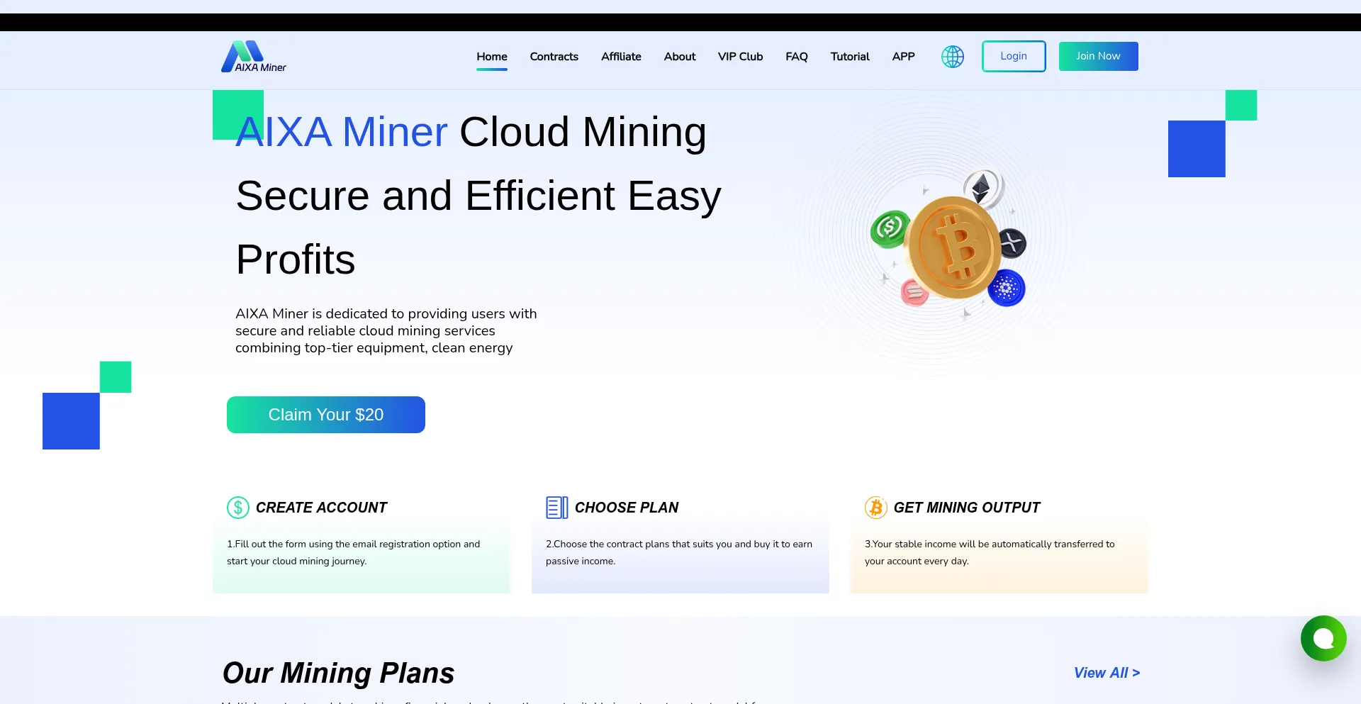 Website screenshot of Aixaminer.net