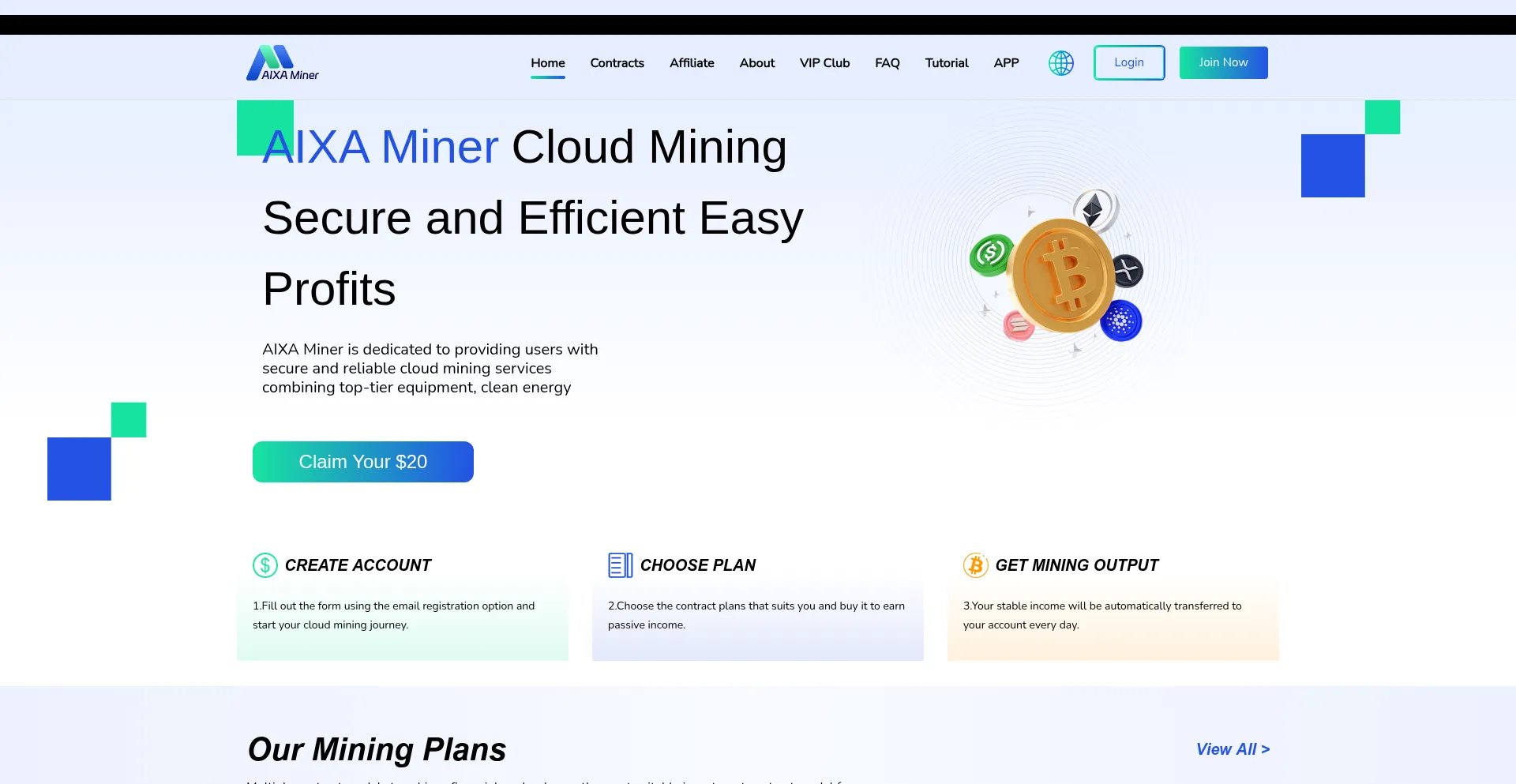 Website screenshot of Aixaminer.org