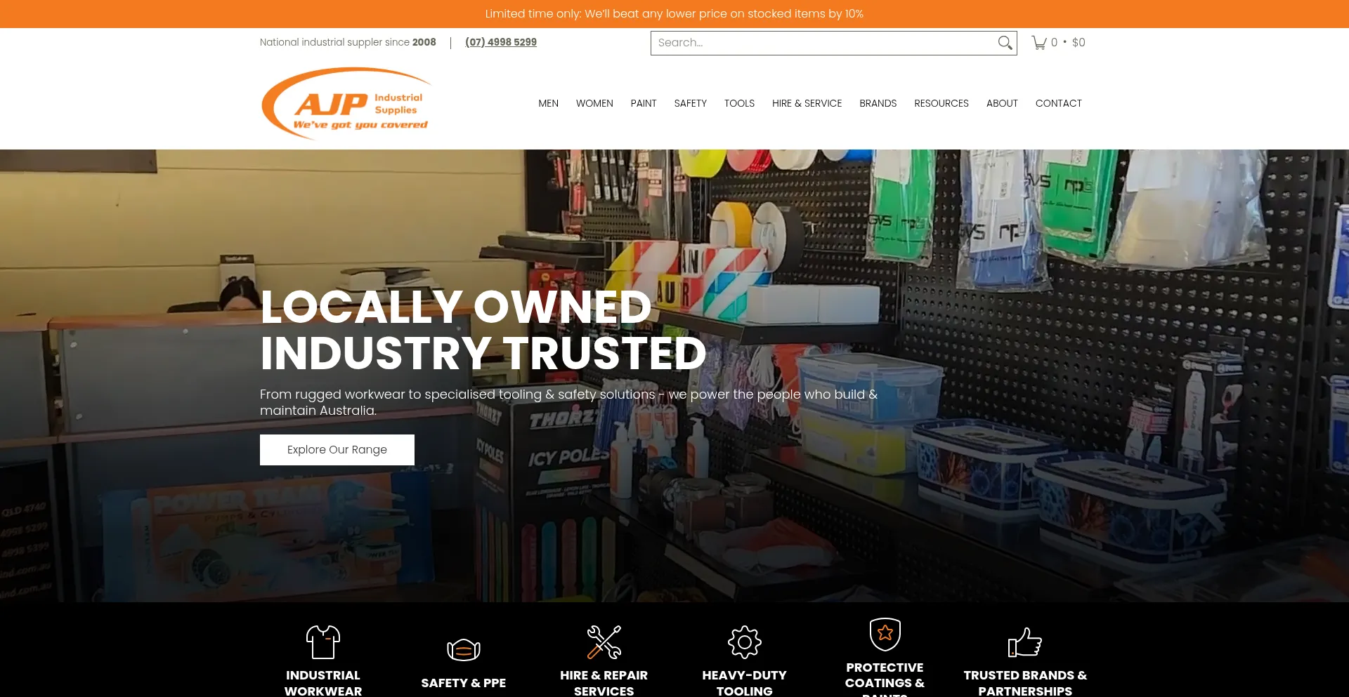 Website screenshot of Ajpind.com.au