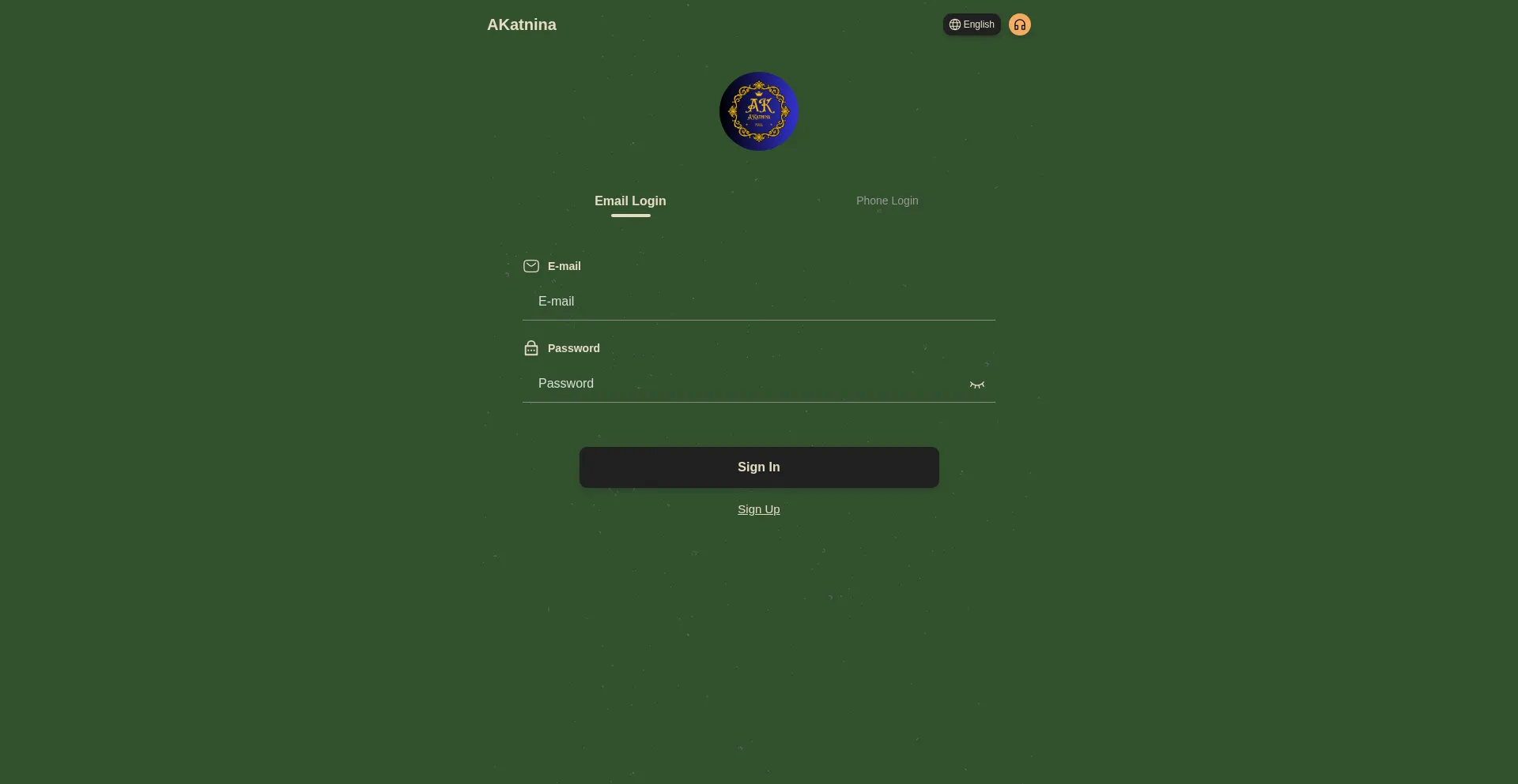 Website screenshot of Akatnina.com