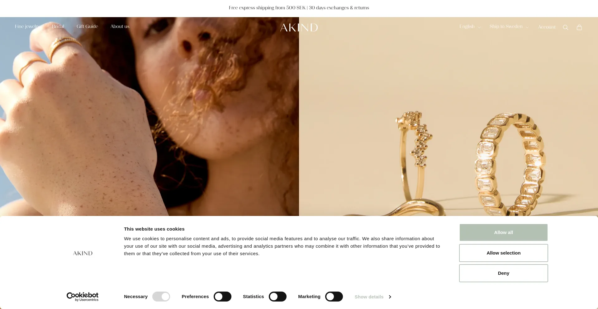 Website screenshot of Akindstore.com
