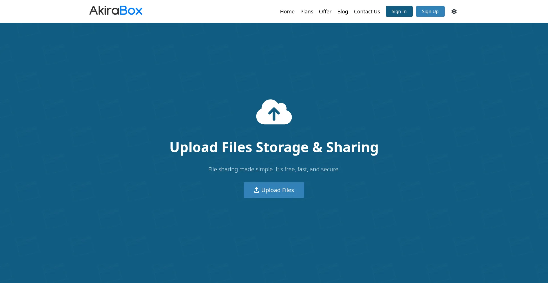 Website screenshot of Akirabox.com