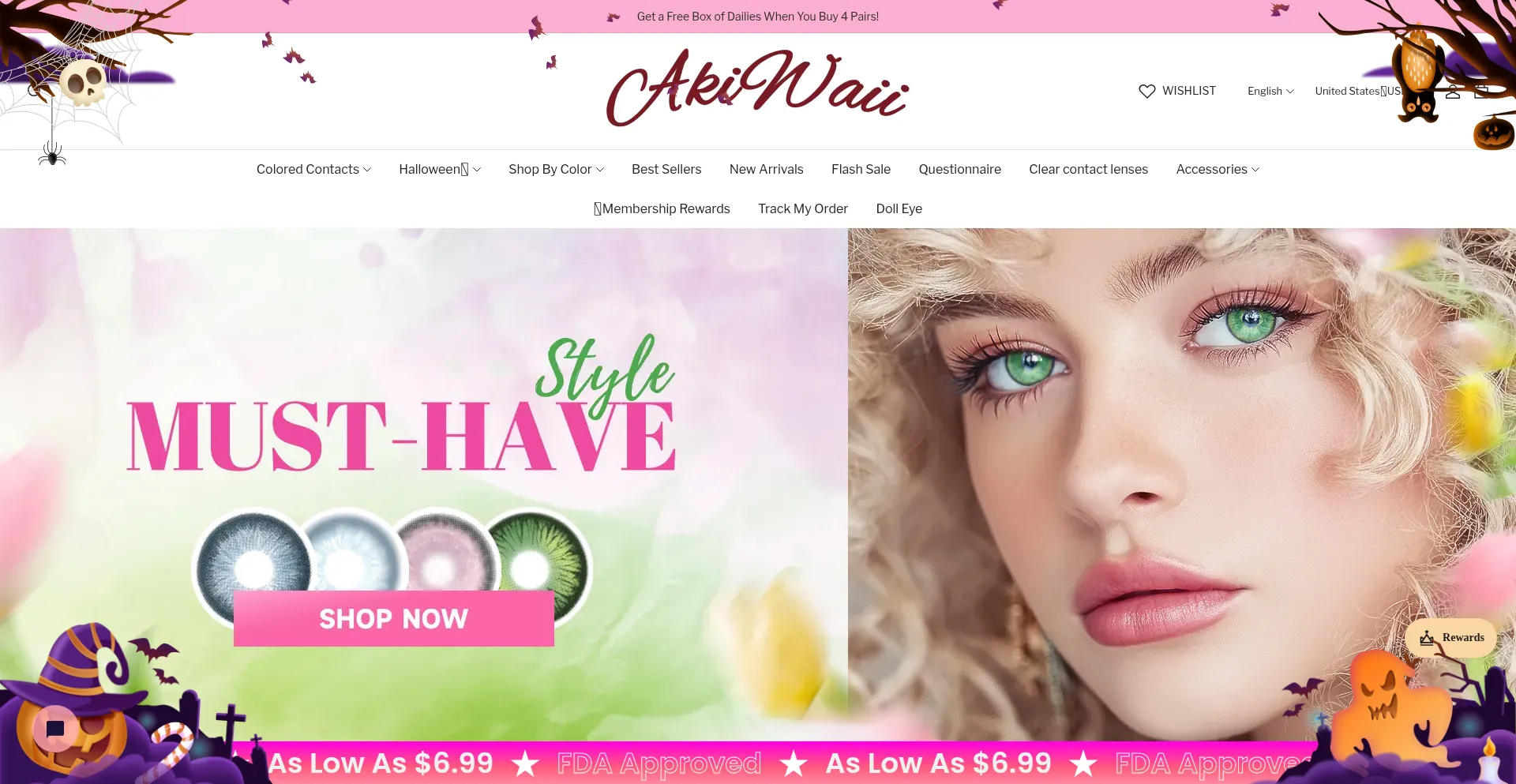 Website screenshot of Akiwaii.com