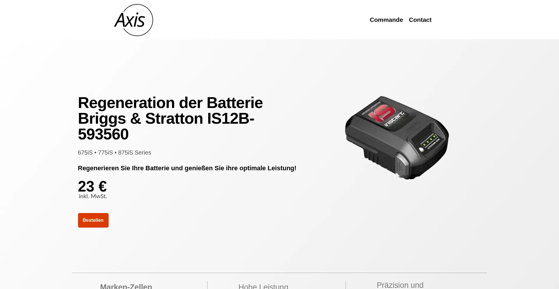 Website screenshot of Akku-instart.de
