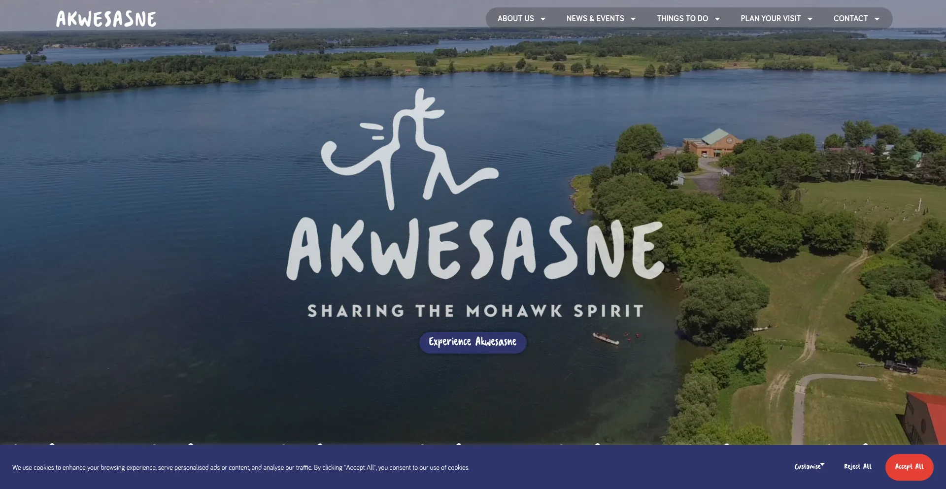 Website screenshot of Akwesasne.travel