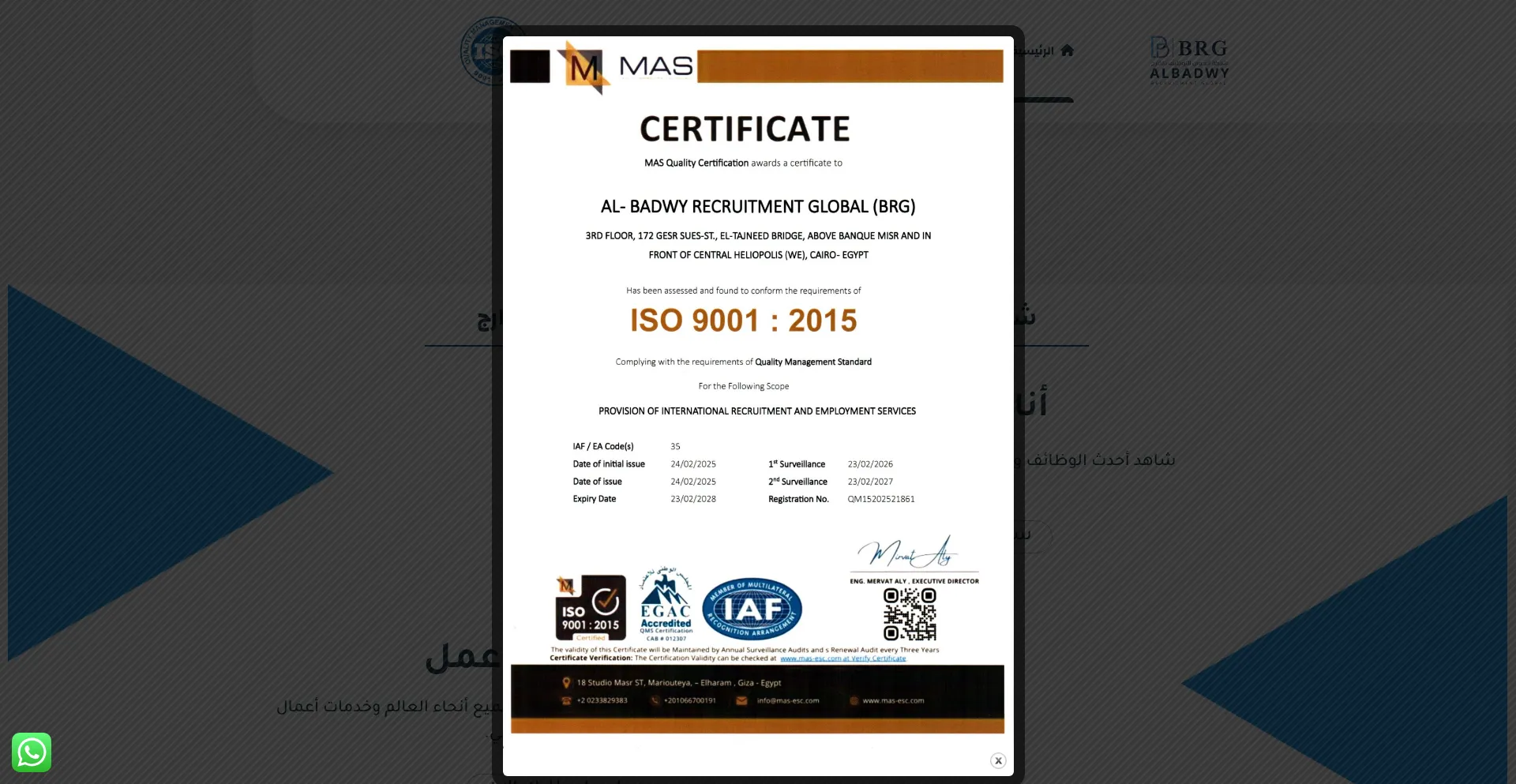Website screenshot of Albadwy.com