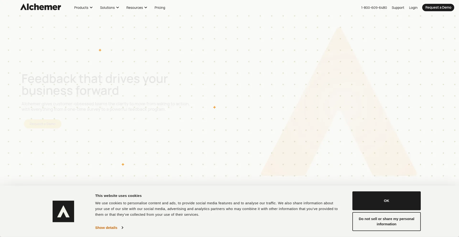 Website screenshot of Alchemer.com