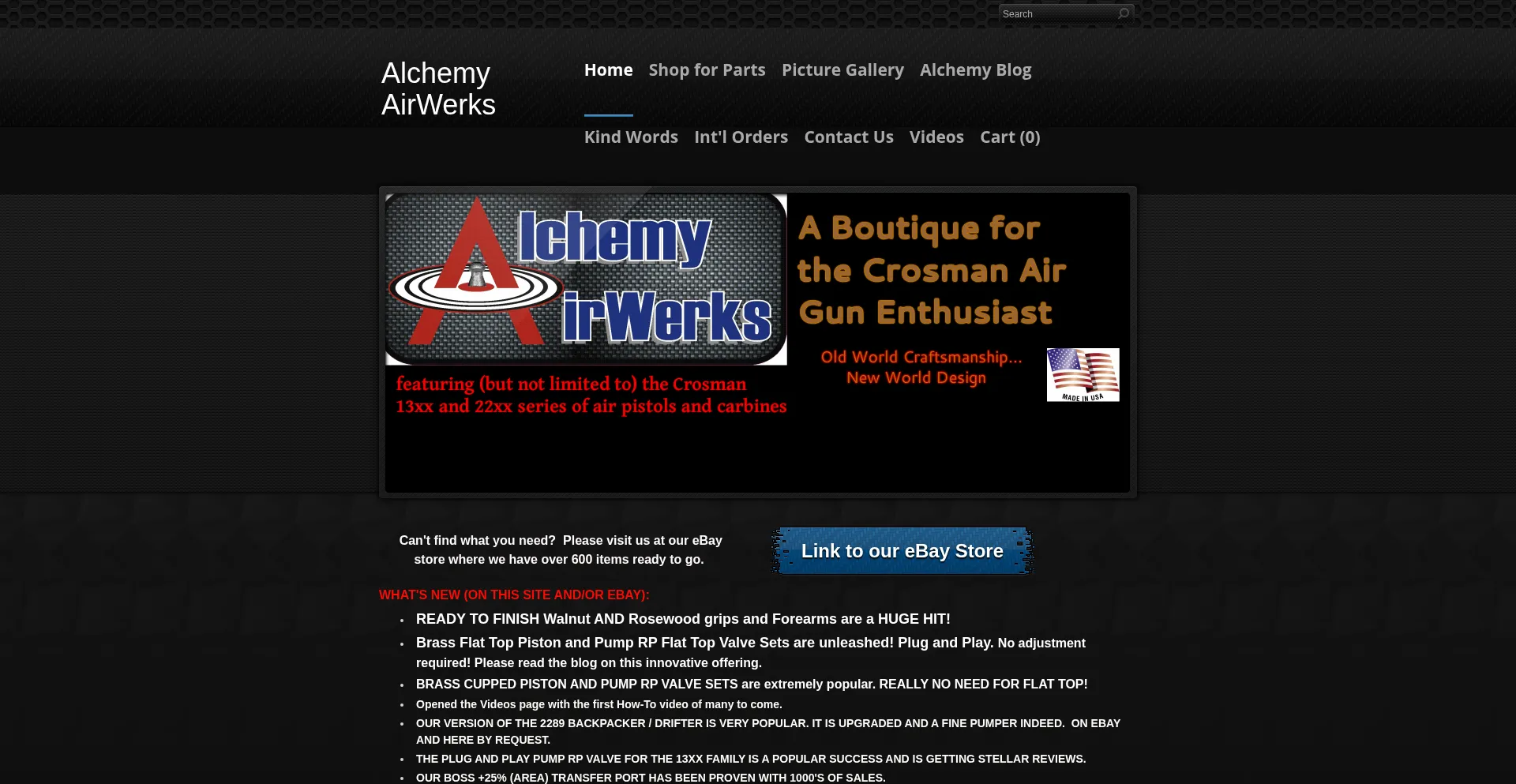 Website screenshot of Alchemyairwerks.com