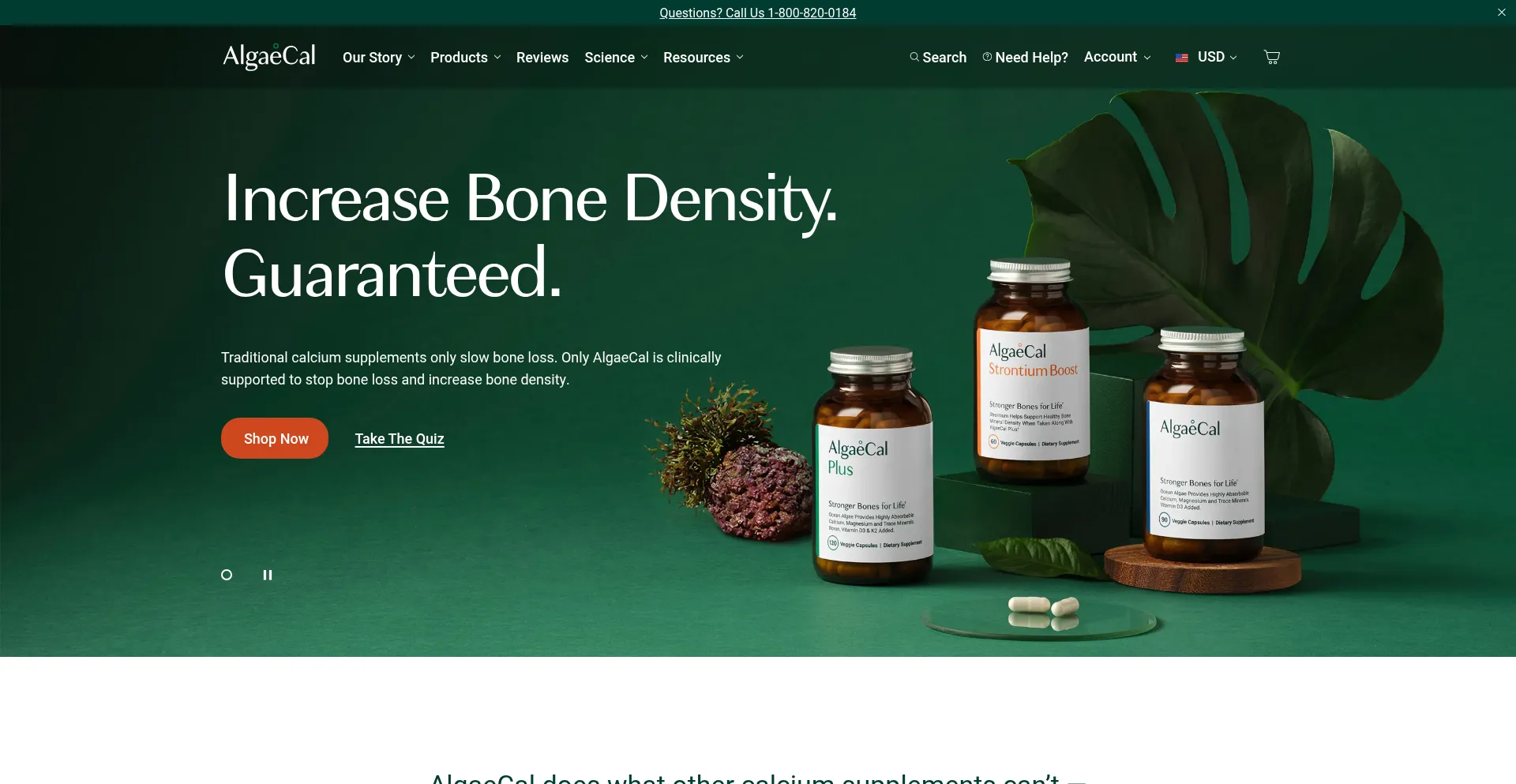 Website screenshot of Algaecalplus.com