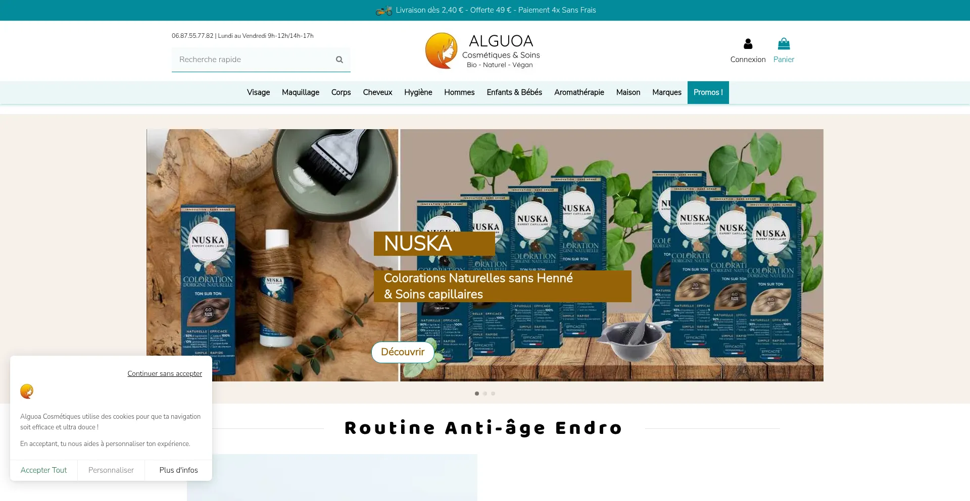 Website screenshot of Alguoa.com