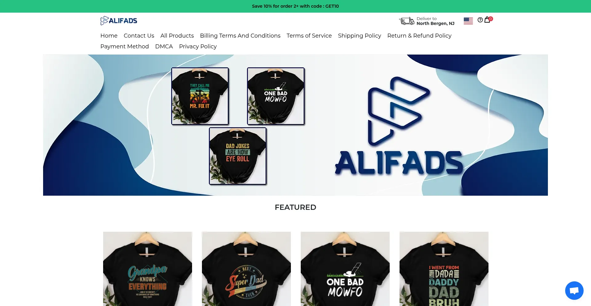Website screenshot of Alifads.com
