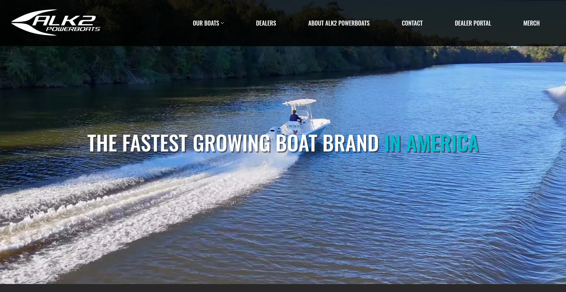 Website screenshot of Alk2powerboats.com