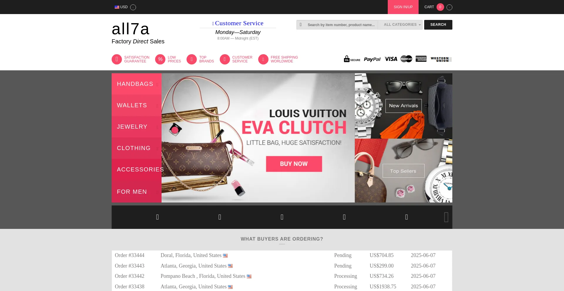 Website screenshot of All7a.com
