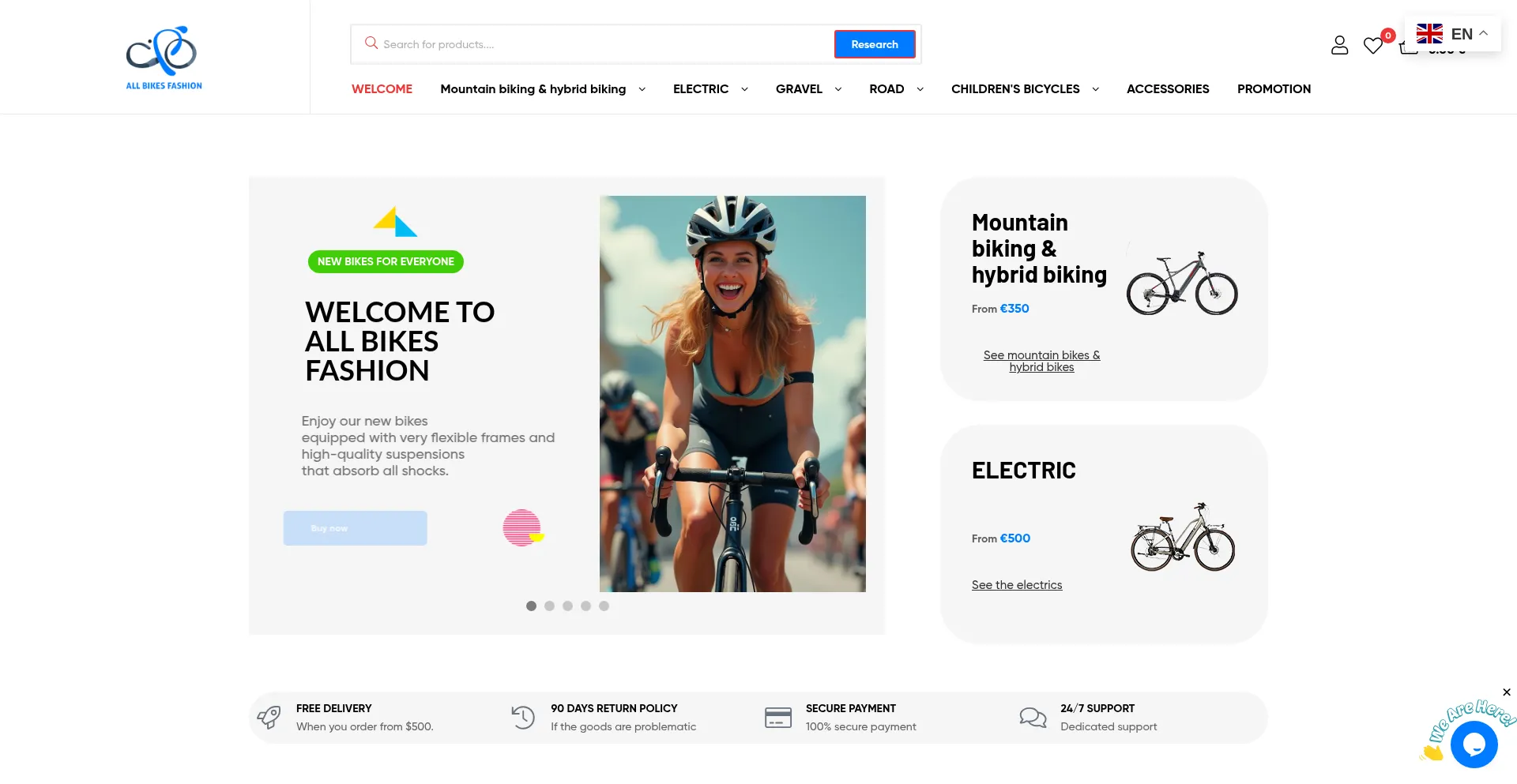 Website screenshot of Allbikesfashion.com