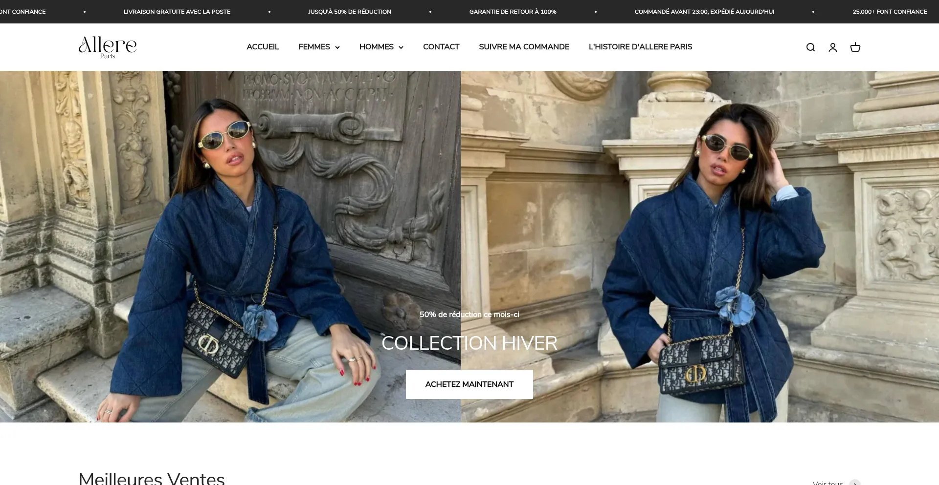 Website screenshot of Allereparis.fr