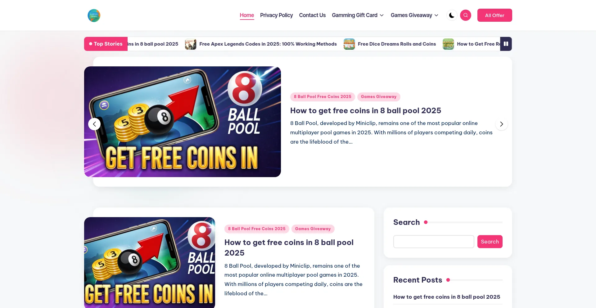 Website screenshot of Allgiftcardoffer24.com