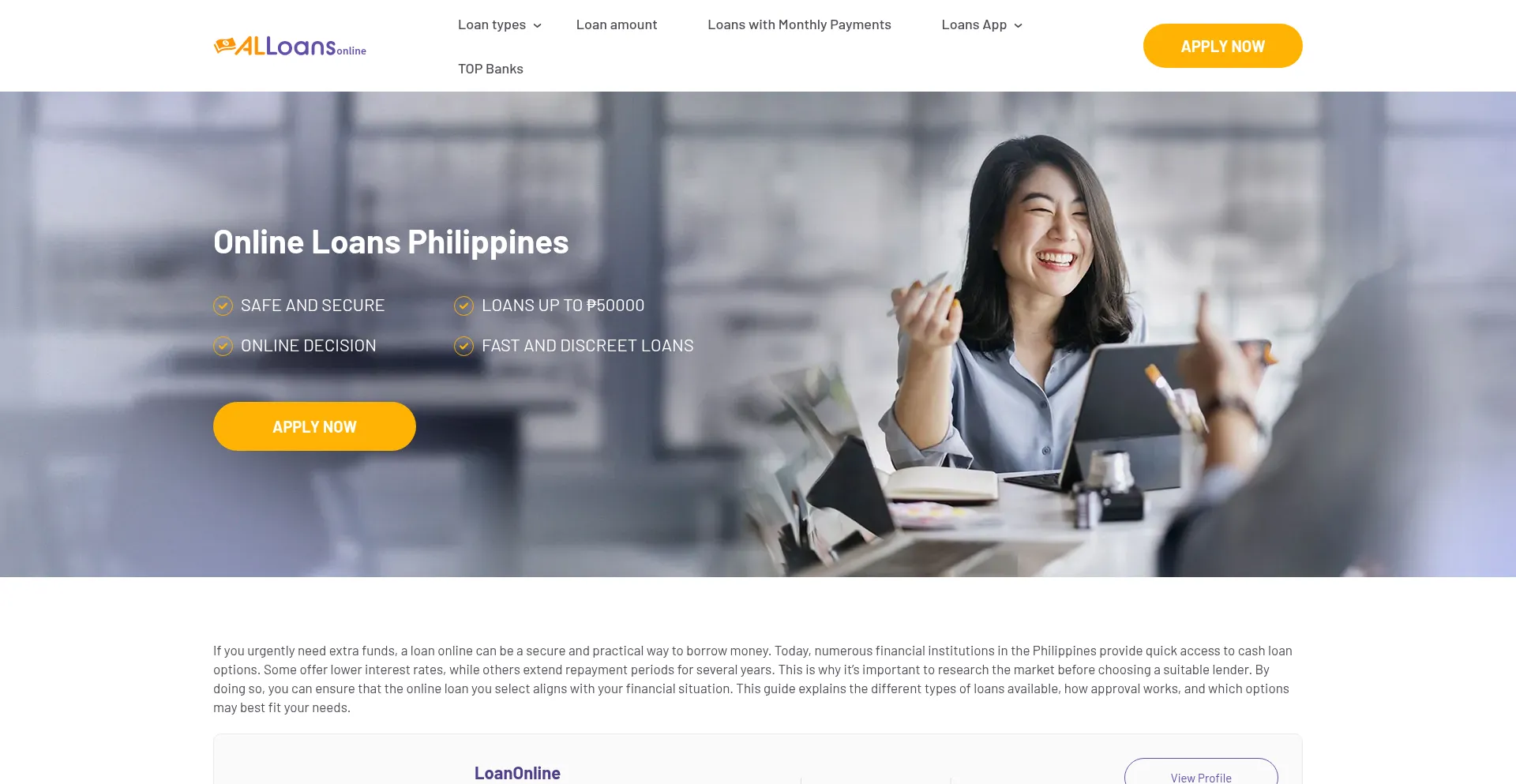 Website screenshot of Alloanonlines.com