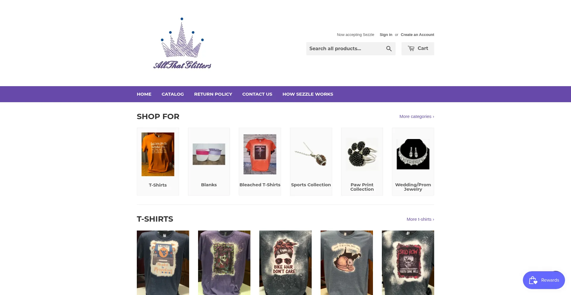 Website screenshot of Allthatglitters14.com
