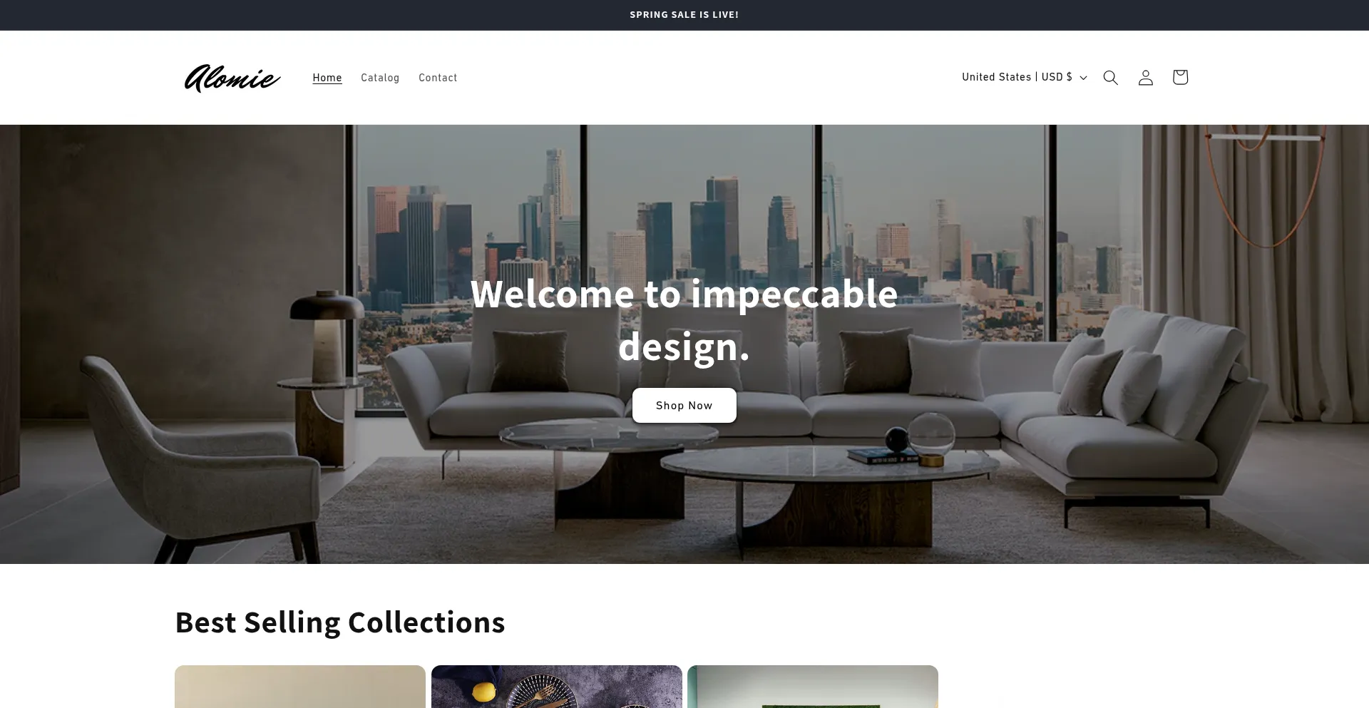 Website screenshot of Alomiehome.com