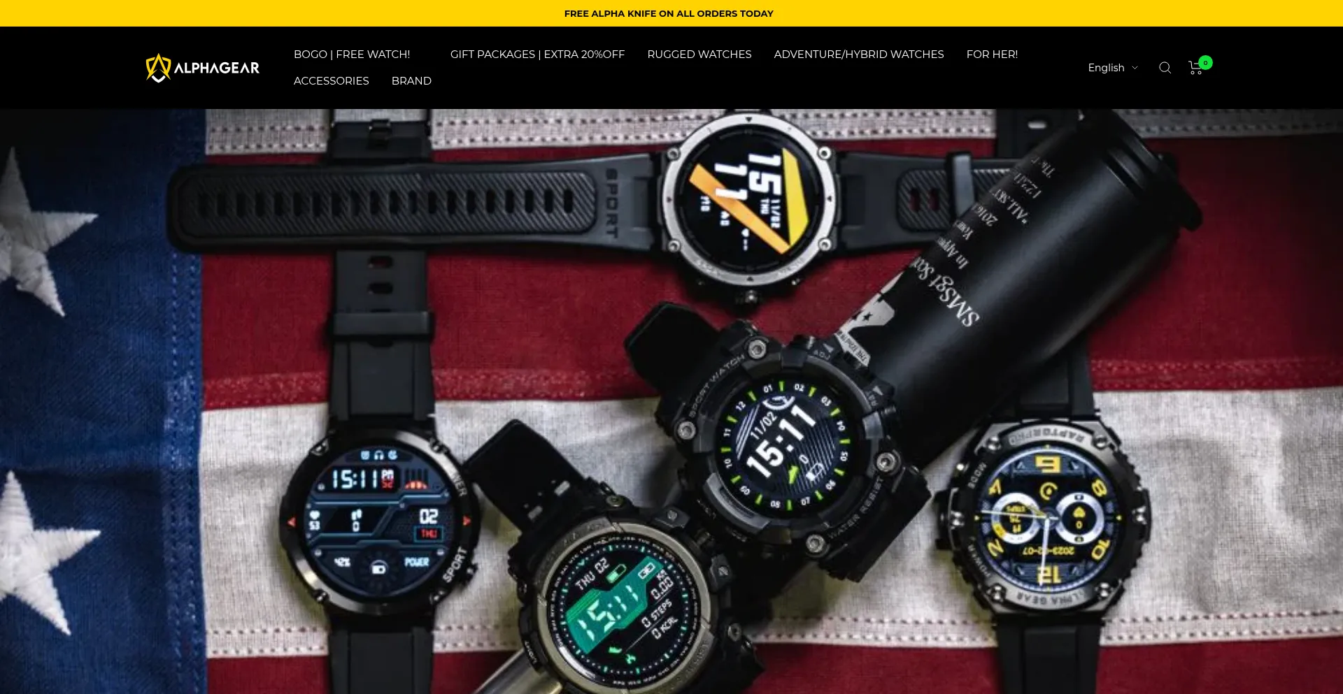 Website screenshot of Alphagear.us