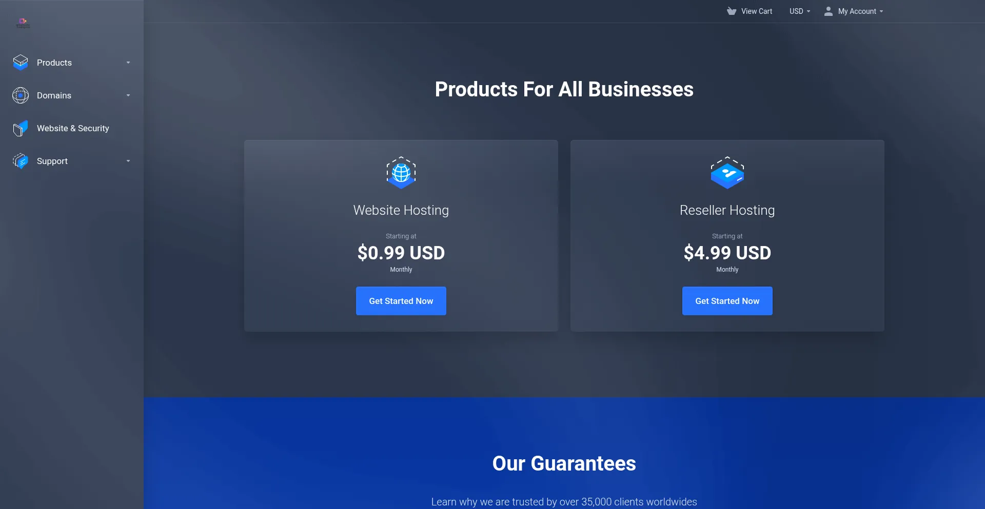 Website screenshot of Alpharesellerhosting.com