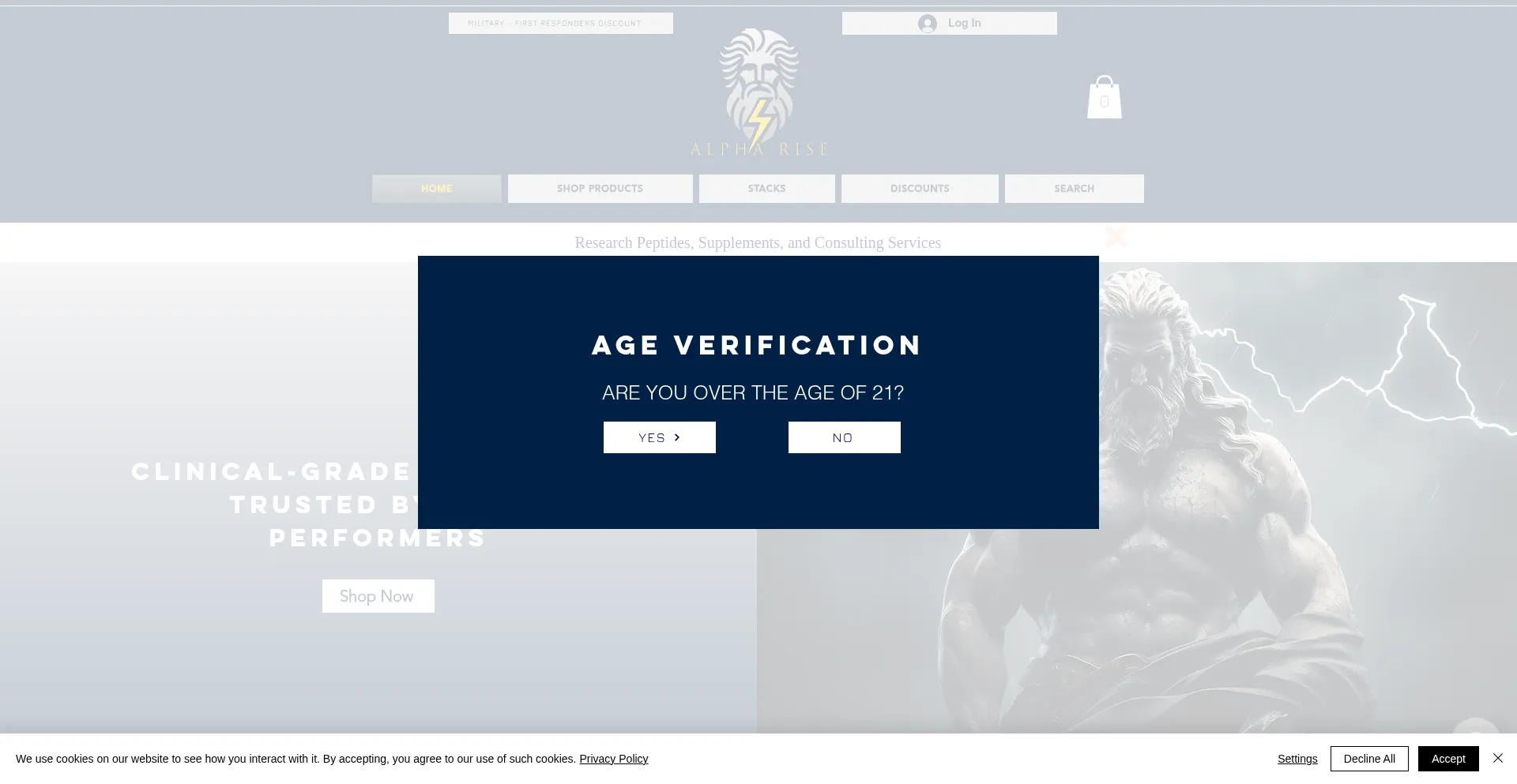 Website screenshot of Alpharise.store