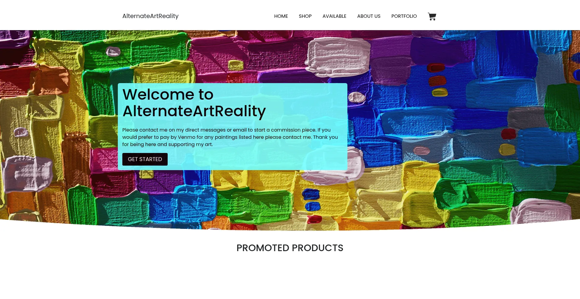 Website screenshot of Alternateartreality.com
