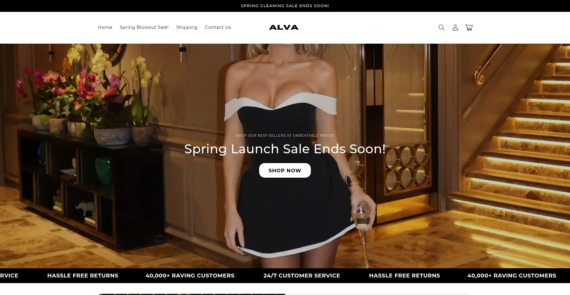 Website screenshot of Alvabelle.com