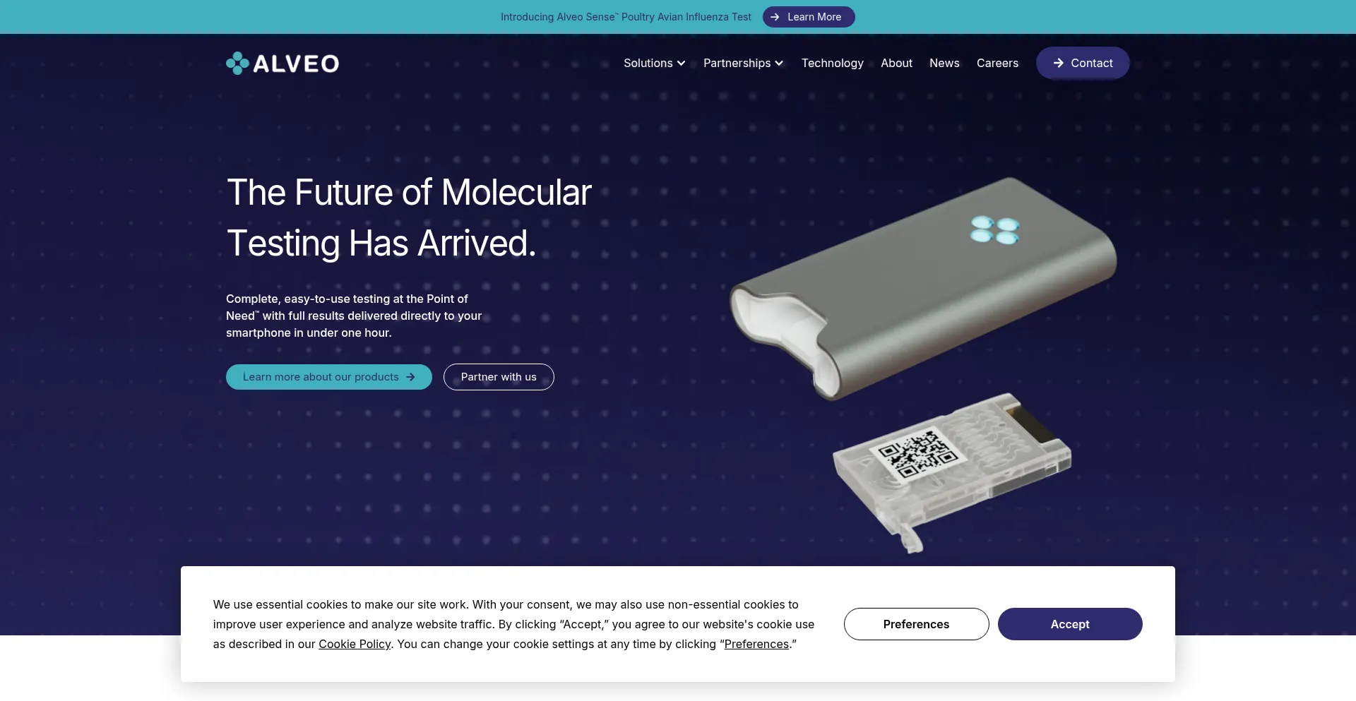 Website screenshot of Alveotechnologiesnow.co