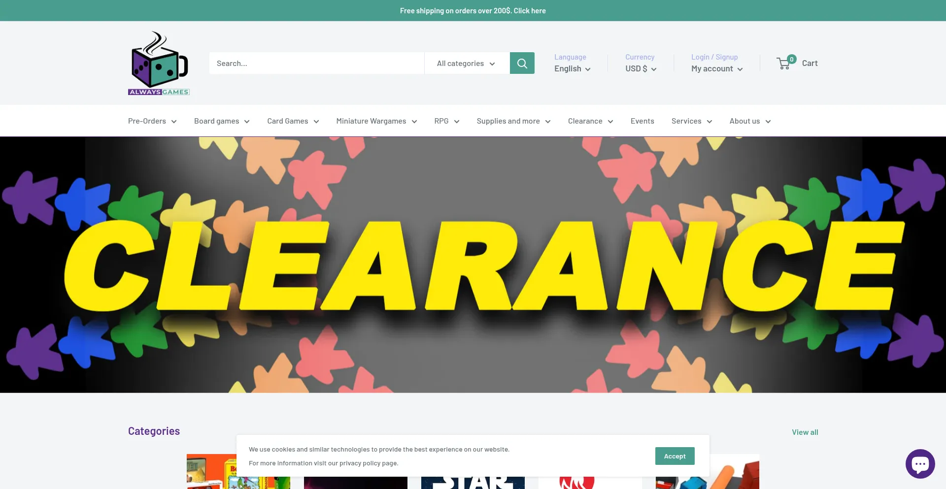 Website screenshot of Alwaysgames.ca
