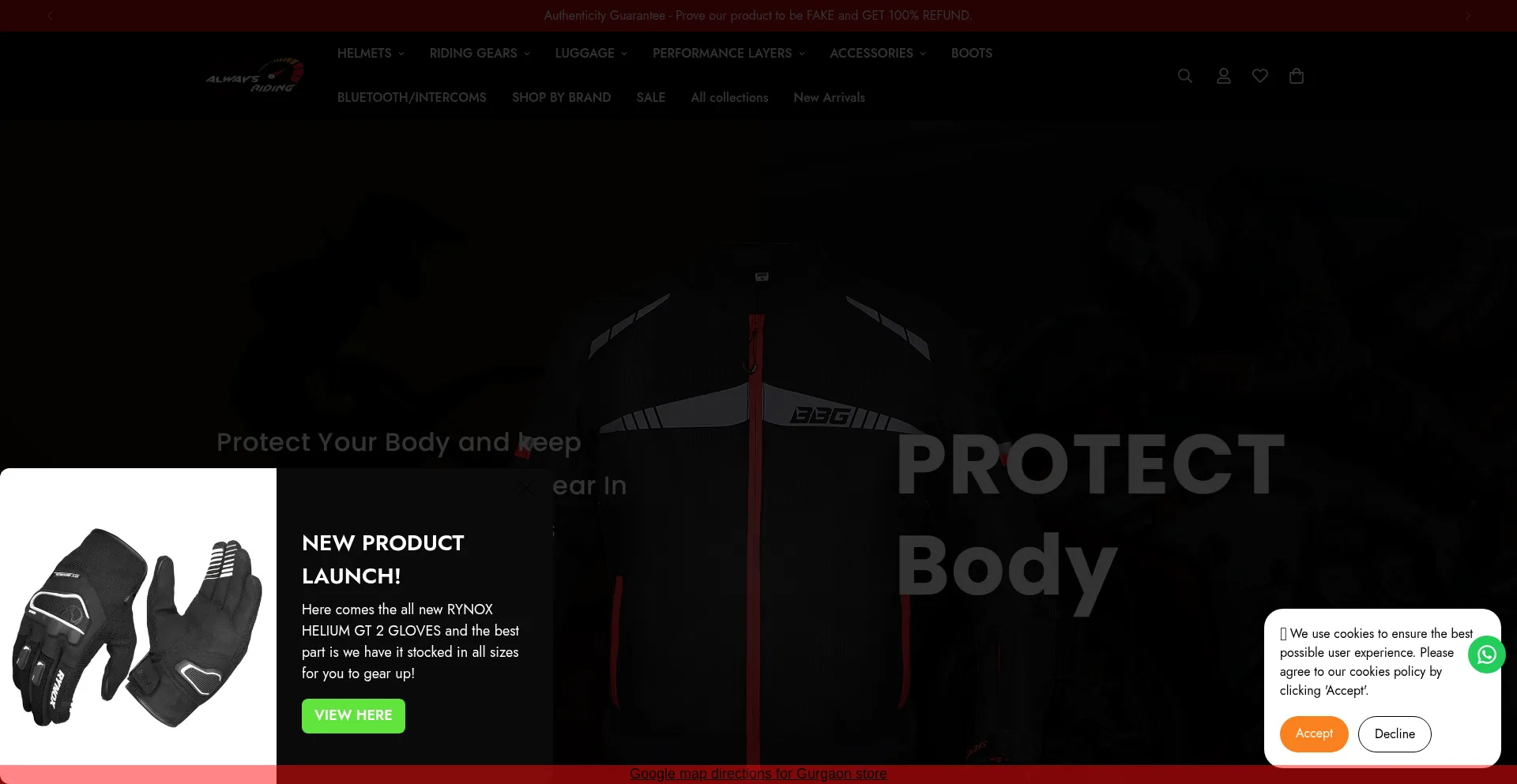 Website screenshot of Alwaysriding.in