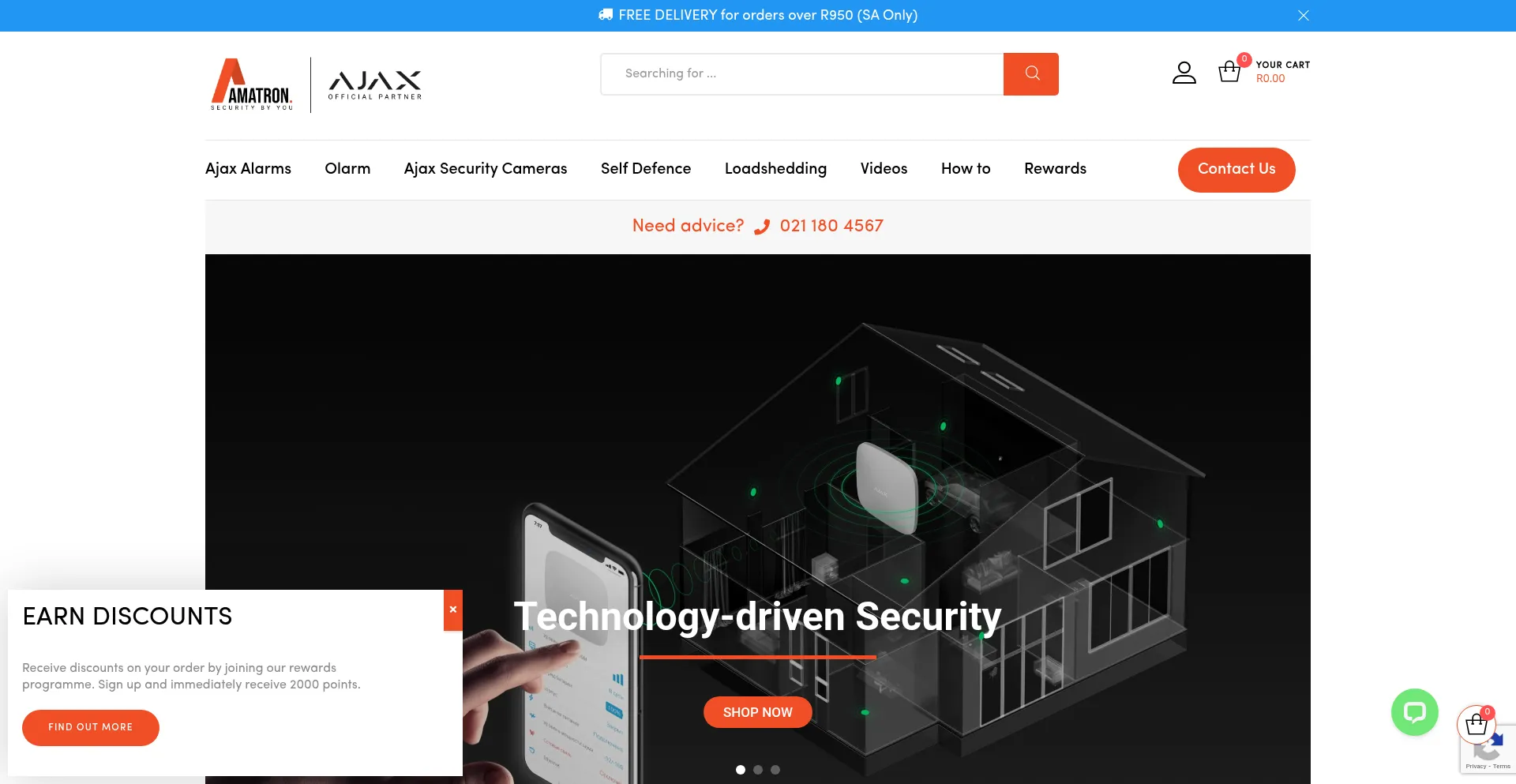 Website screenshot of Amatron.co.za