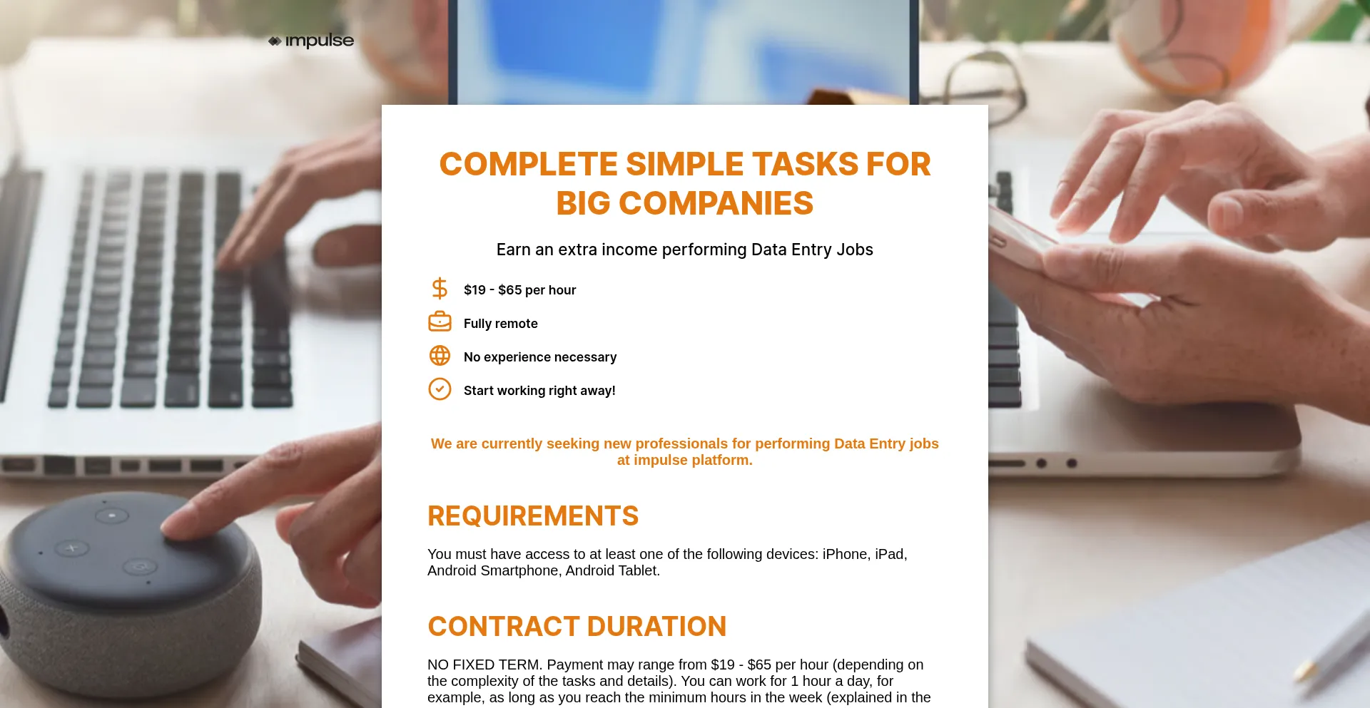 Website screenshot of Amazonjjobs.com