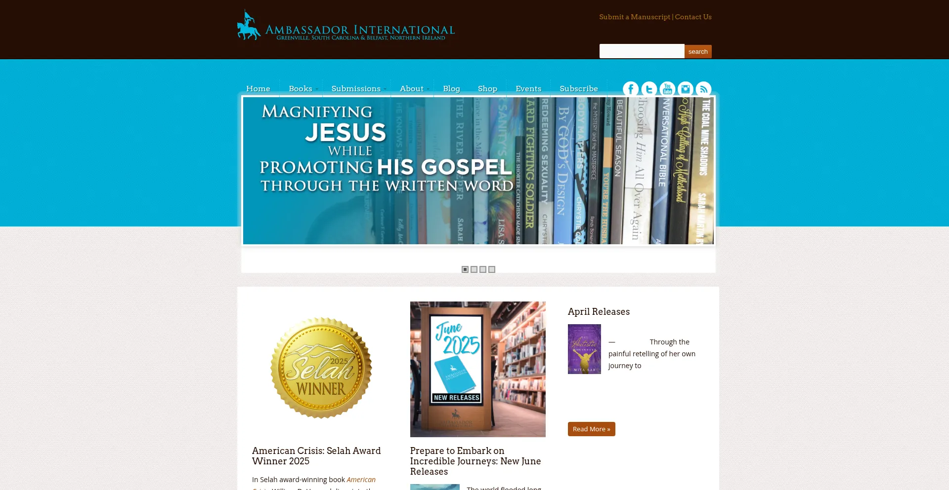 Website screenshot of Ambassador-international.com