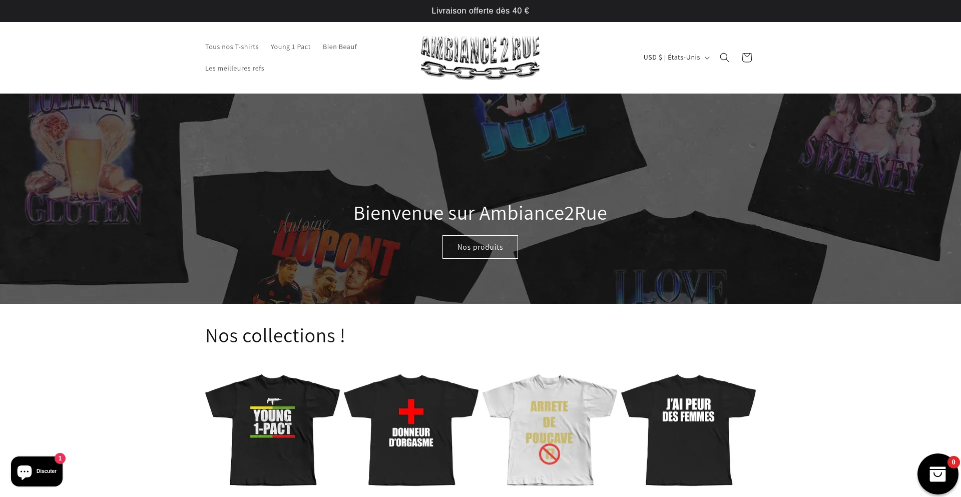 Website screenshot of Ambiance2rue.com