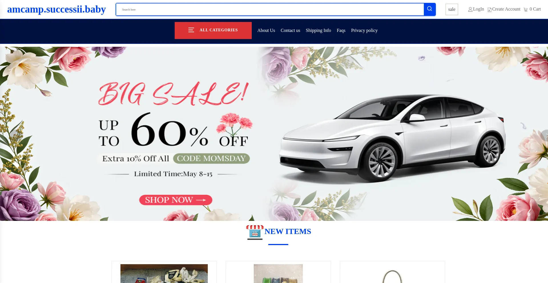 Website screenshot of Amcamp.successii.baby