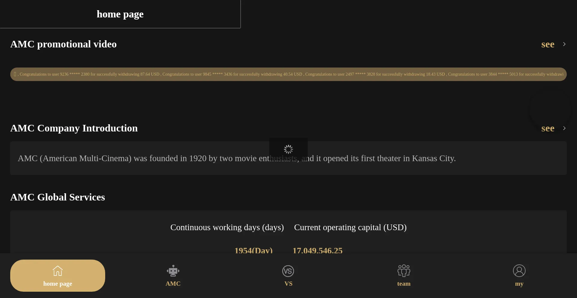 Website screenshot of Amcapp5.top