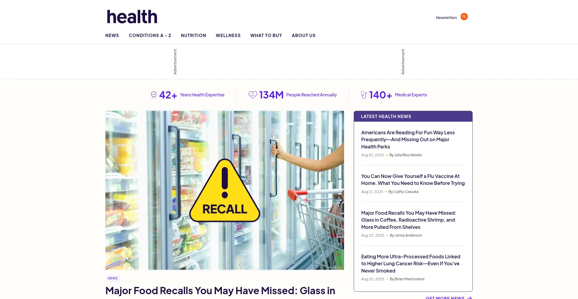 Website screenshot of Americanhealth.com
