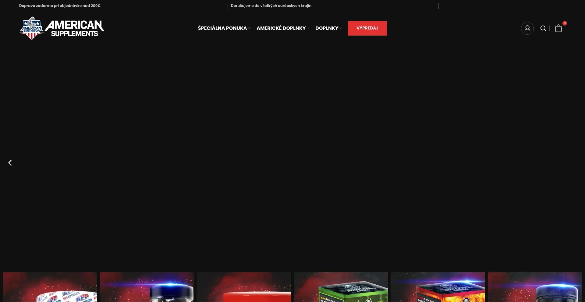 Website screenshot of Americansupplements.eu