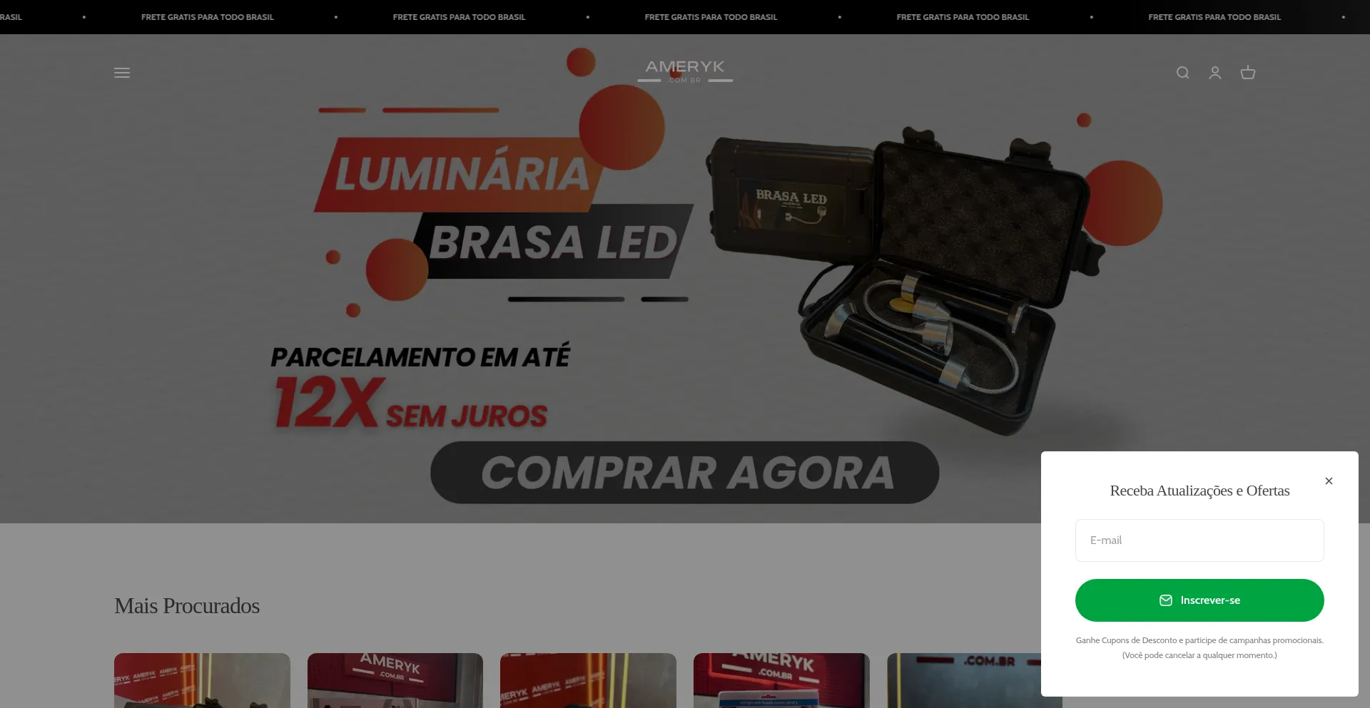 Website screenshot of Ameryk.com.br
